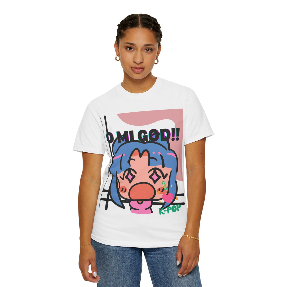 K-Pop O Mi God Cute Character T-Shirt — "O.M.GOD!!" Graphic Tee