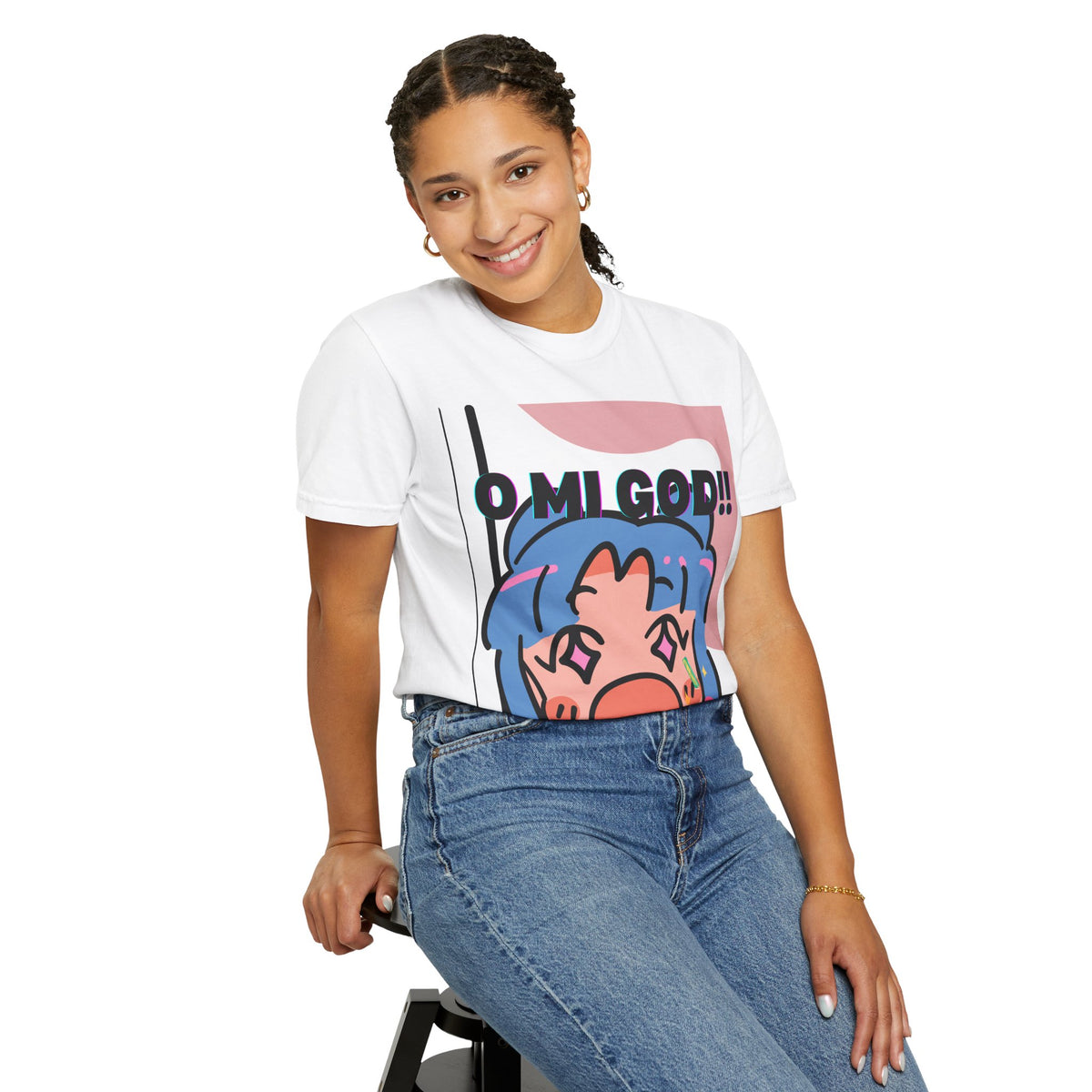 K-Pop O Mi God Cute Character T-Shirt — "O.M.GOD!!" Graphic Tee