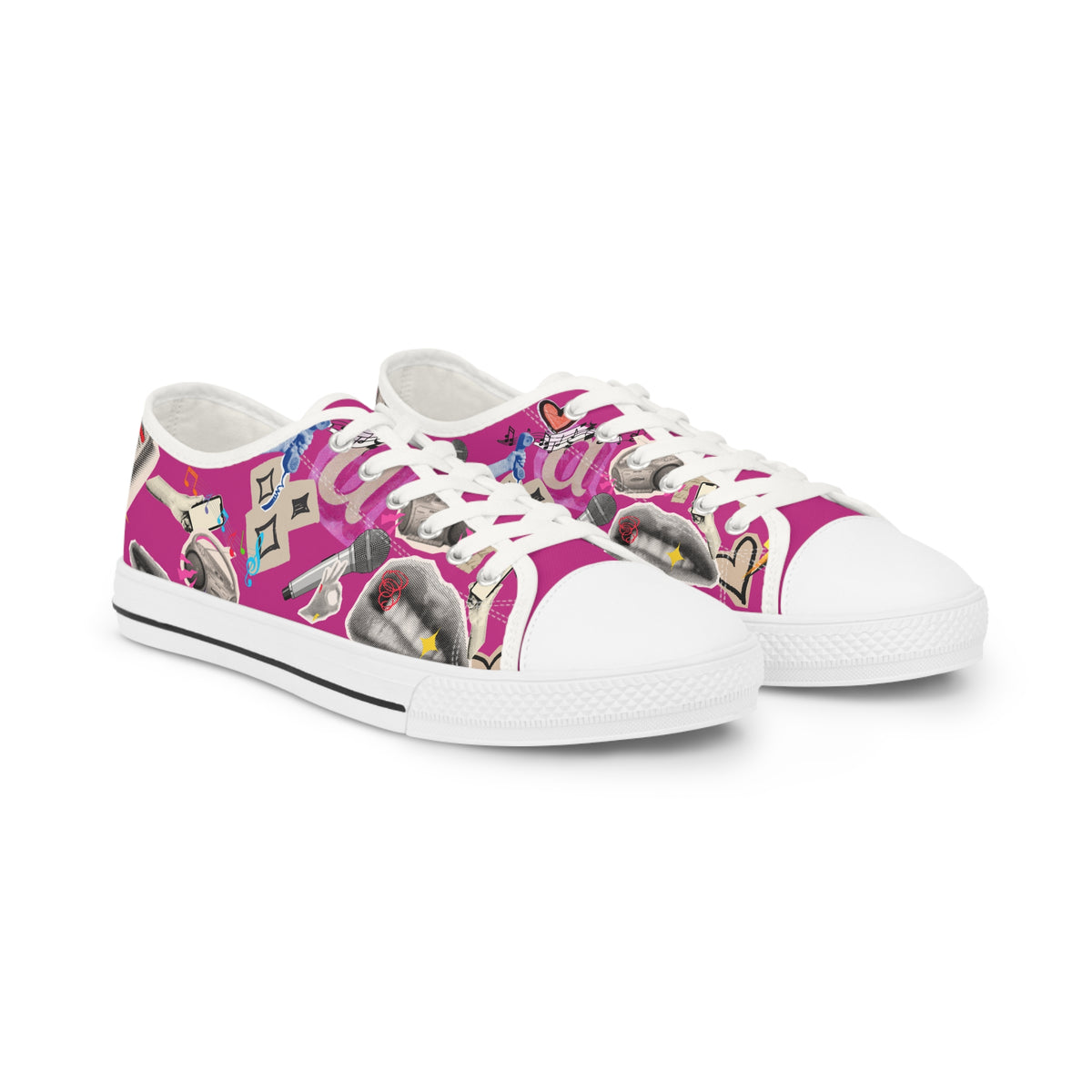 Icon Pink Sneakers — Low Top Pop Art Tattoo Pattern