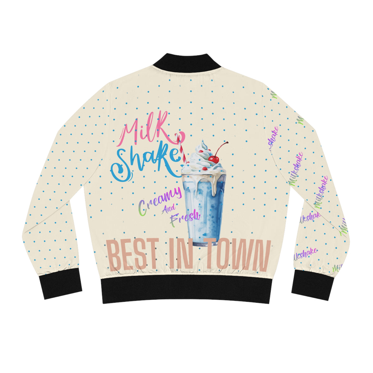 Milkshake Bomber Jacket — Retro Diner Graphic