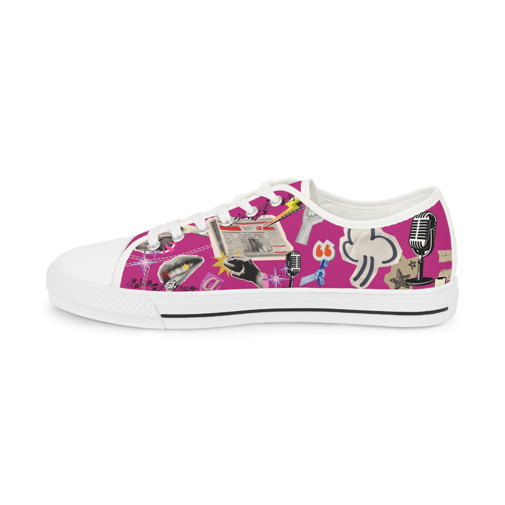 Icon Pink Sneakers — Low Top Pop Art Tattoo Pattern