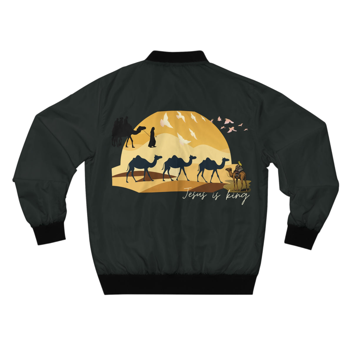 Jesus Is King (Men's) Bomber Jacket — Graphic Christian Faith Jacket
