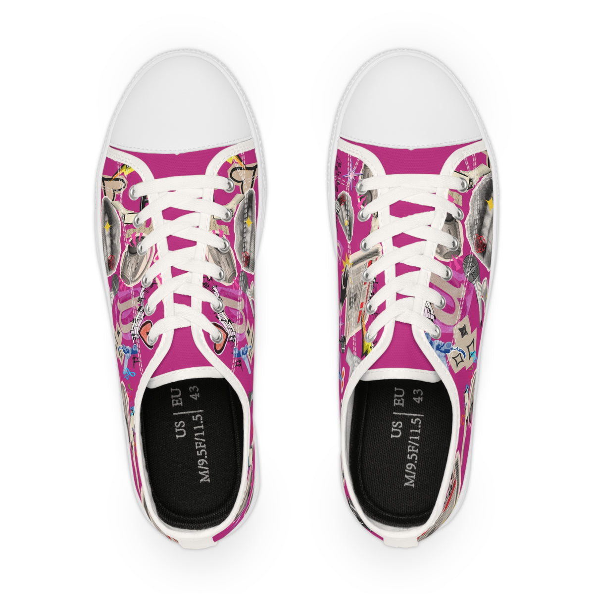Icon Pink Sneakers — Low Top Pop Art Tattoo Pattern