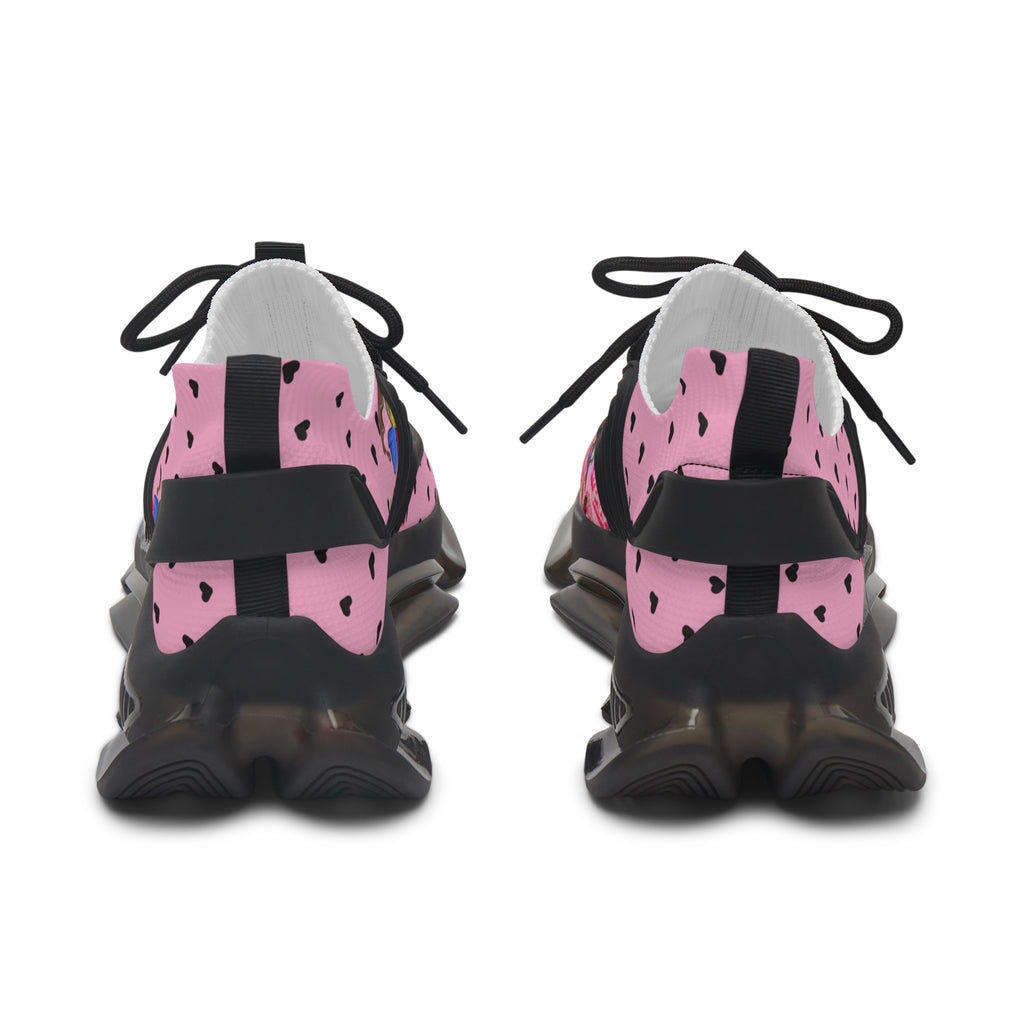 Pink Candy Print Women's Mesh Sneakers Athletic Shoes