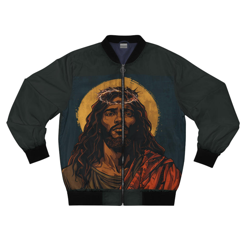 Jesus Is King (Men's) Bomber Jacket — Graphic Christian Faith Jacket
