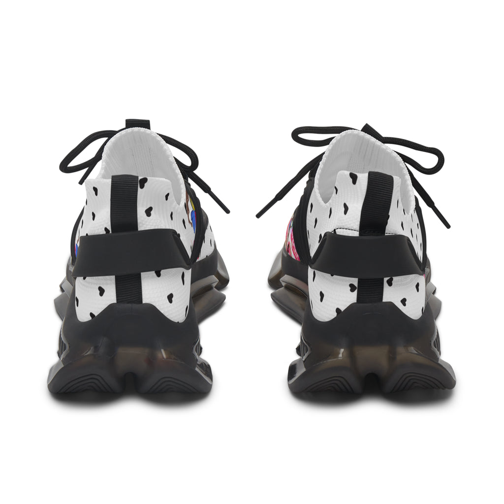 White Candy Print Women's Mesh Sneakers Athletic Shoes